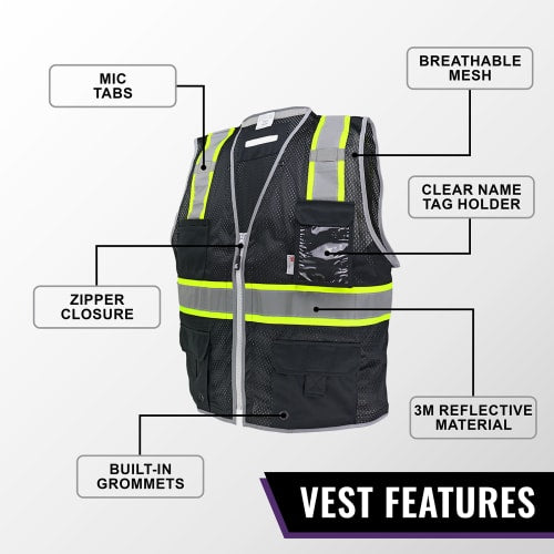FrogWear® HV Blue Enhanced Visibility Surveyors Safety Vest