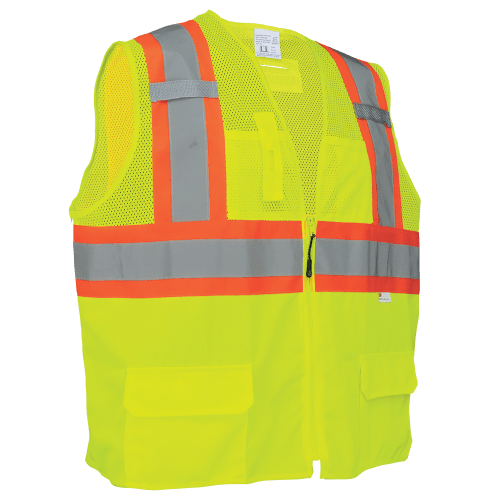 FrogWear® Cl. 2 Hi-Vis Lime Solid & Mesh Vest