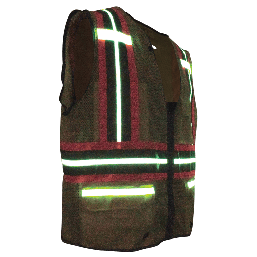 FrogWear Cl. 2 Hi-Vis Lime Photoluminescent Surveyors Safety Vest, D-Ring Pass Through Opening