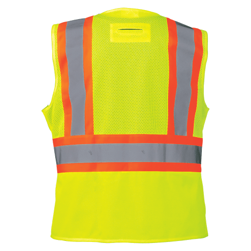 FrogWear Women's Fitted Cl. 2 Hi-Vis Lime Mesh Polyester Surveyors, Contrasting Reflective, D-Ring Pass Through Opening