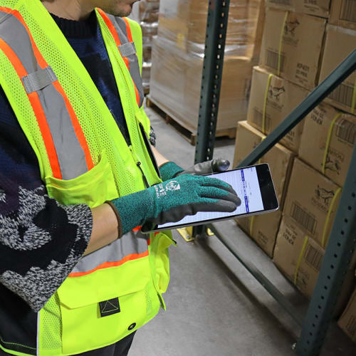 FrogWear Cl. 2 Hi-Vis Lime Mesh Polyester Surveyors Safety Vest, Contrasting Reflective, D-Ring Pass Through Opening