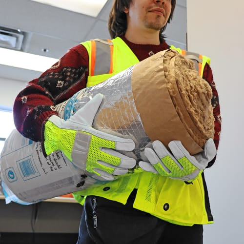 FrogWear Cl. 2 Hi-Vis Lime Mesh Polyester Surveyors Safety Vest, Contrasting Reflective, D-Ring Pass Through Opening