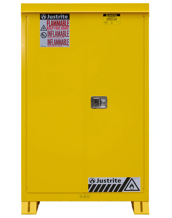 Outdoor Flammable Safety Cabinet - 45 Gallon, One Shelf, 2 Doors, Yellow