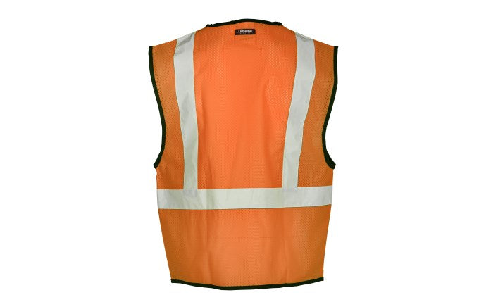 Single Pocket Zipper Mesh Vest, Hi-Vis Lime, ANSI Class 2