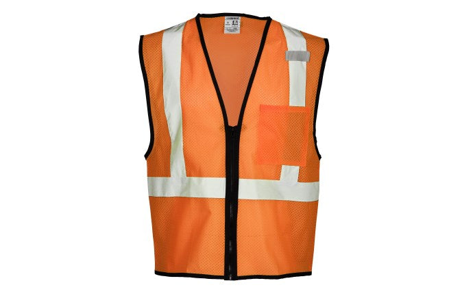Single Pocket Zipper Mesh Vest, Hi-Vis Lime, ANSI Class 2