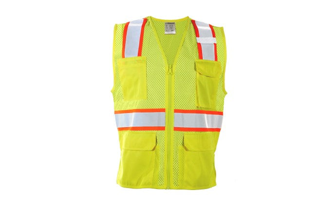 Women's All Mesh Contrast Vest, Hi-Vis Lime, ANSI Class 2