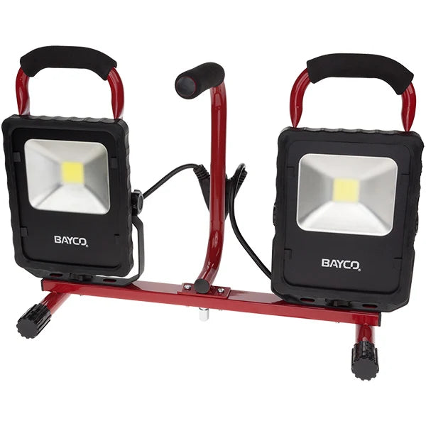 4,400 Lumen Twin Head LED Tripod Area Light, 6' 18/3 SVT Cord