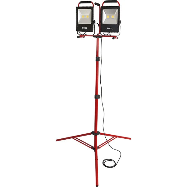 13,000 Lumen LED Dual Fixture Work Light on Tripod Stand, 12' 18/3 SJTW Cord