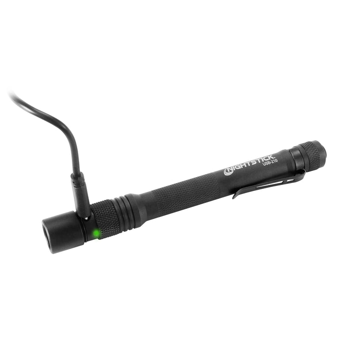 Metal USB Flashlight, USB-C Rechargeable Penlight, 500 Lumens, Li-ion, Black