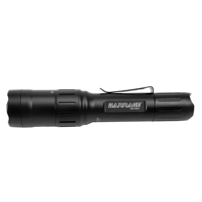 BARRAGE™ USB Tactical Flashlight, White Spot, Red Spot, Green Spot, Li-Ion, Black