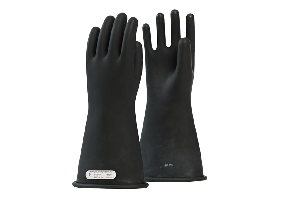 Class 1 Rubber Glove Medium Voltage (7,500V), 14", Black