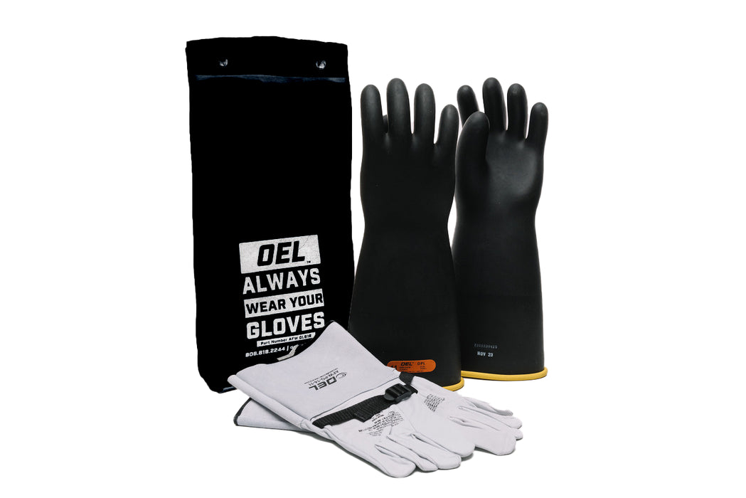 Class 4 Rubber Glove Kit, 18", (36,000V), Black