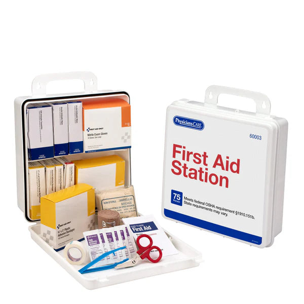 75 Person Office First Aid Kit, 312 Pieces, Plastic Case