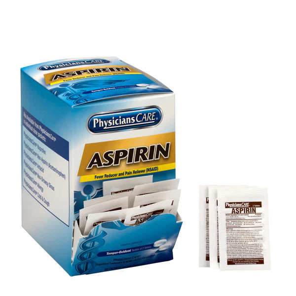 PhysiciansCare Aspirin Tablets, 325mg, 50 x 2/Box