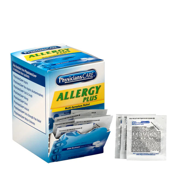 PhysiciansCare Allergy Plus Antihistamine Medication, 50 x 2/Box
