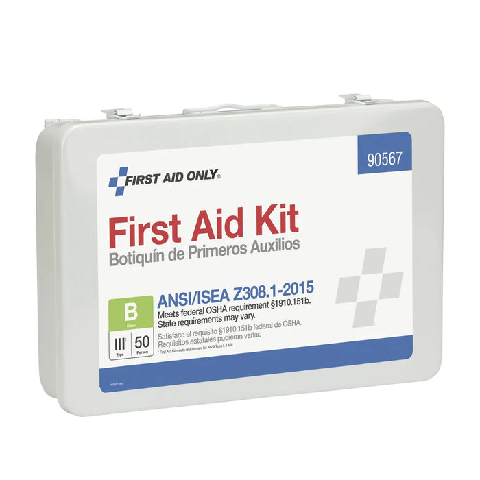50 Person Bulk First Aid Metal Kit, ANSI B, Type III, ANSI 2015 Compliant