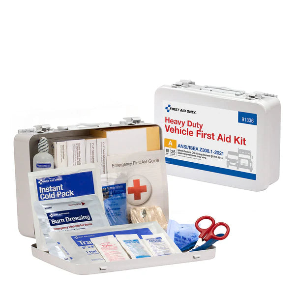 25 Person ANSI A Heavy Duty Vehicle Metal First Aid Kit, ANSI 2021 Compliant