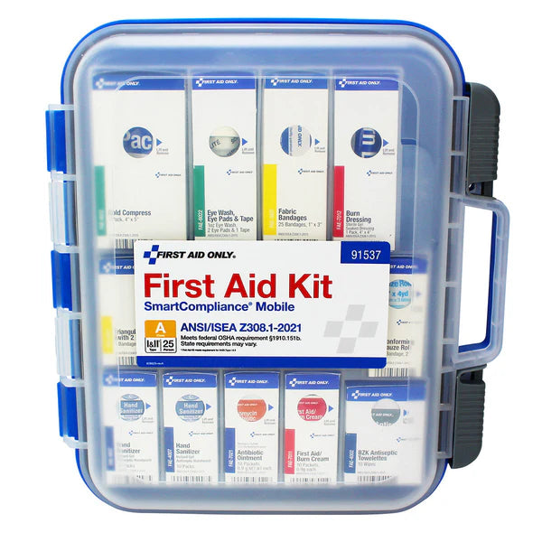 SmartCompliance Mobile 25 Person ANSI A Clear Front First Aid Kit, ANSI 2021 Compliant