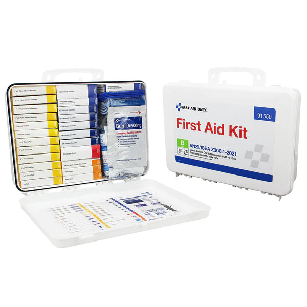 50 Person Transportation Unitized Plastic First Aid Kit, ANSI B, ANSI 2021 Compliant