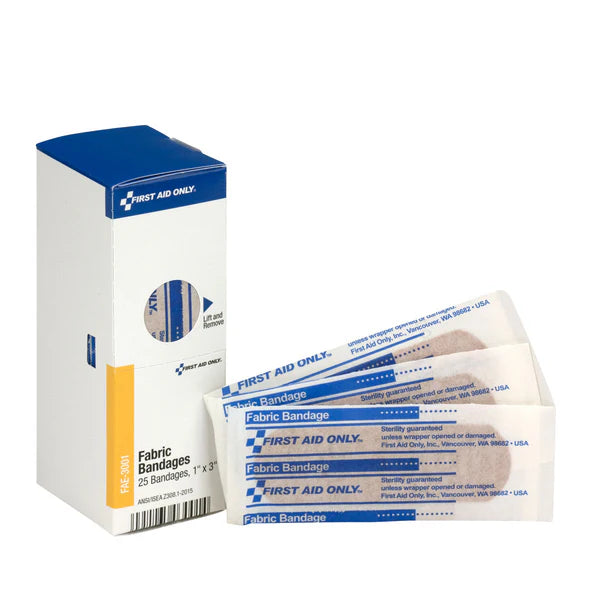 SmartCompliance Refill 1" x 3" Adhesive Fabric Bandages, 25/Box