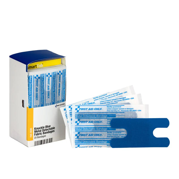 SmartCompliance Refill Knuckle Blue Metal Detectable Bandages, 20 / Box