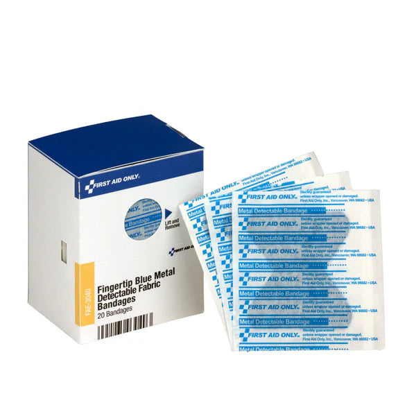 SmartCompliance Refill Fingertip Blue Metal Detectable Bandages, 20 / Box