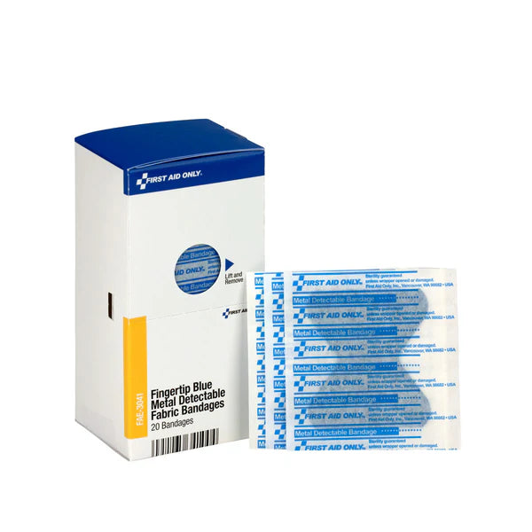 SmartCompliance Refill Fingertip Blue Metal Detectable Bandages, 40 / Box