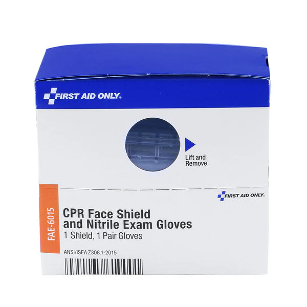 SmartCompliance Refill CPR Face Shield & Nitrile Gloves, 1 Shield & 1 Pair of Gloves / Box
