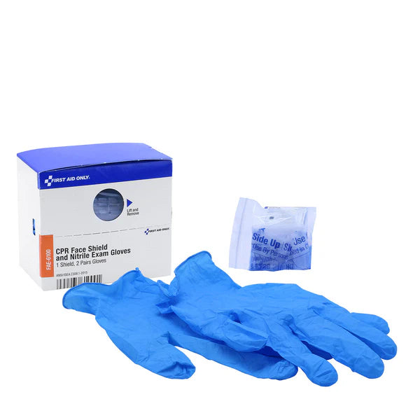 SmartCompliance Refill CPR Face Shield & Nitrile Gloves, 1 Shield, 2 Pair Gloves / Box