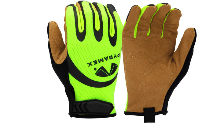 Abrasion Resistant Leather Palm, Hook and Loop w/ TPR Wrist Closure