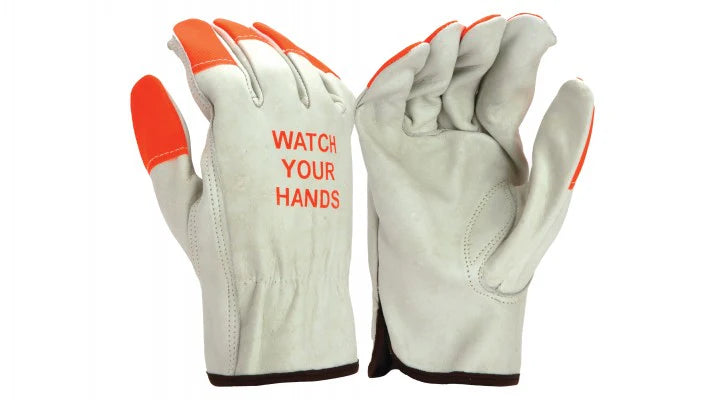 Value Cowhide Driver "Watch Your Hands", Keystone Thumb