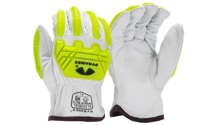 Premium Goatskin Driver, 360º HPPE Cut-Resistant Liner, Hi-Vis Lime TPR Impact Protection, Keystone Thumb, ANSI/ISEA 105 Cut Level A5