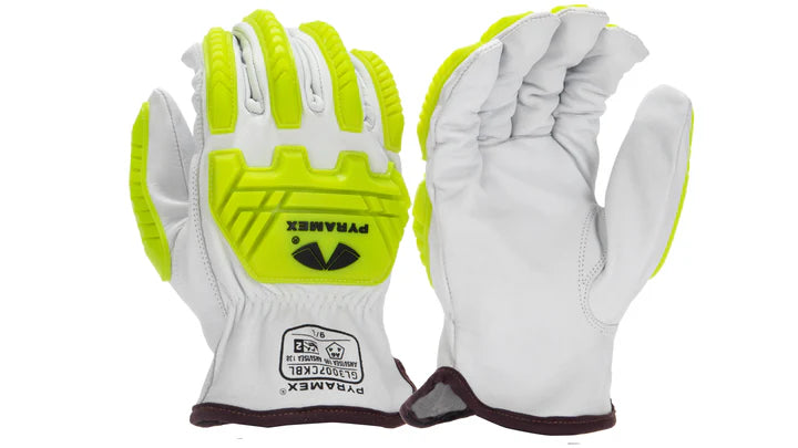 Premium Goatskin Driver, 360º HPPE Cut-Resistant Liner, Hi-Vis Lime TPR Impact Protection, Keystone Thumb, ANSI/ISEA 105 Cut Level A6