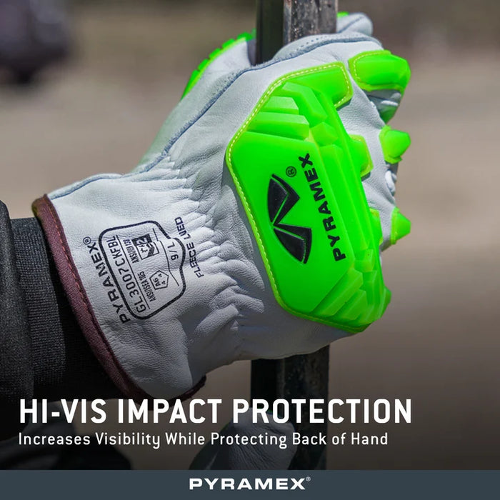 Premium Goatskin Driver, 360º HPPE Cut-Resistant Liner, Hi-Vis Lime TPR Impact Protection, Keystone Thumb, Fleece Liner, ANSI/ISEA 105 Cut Level A6