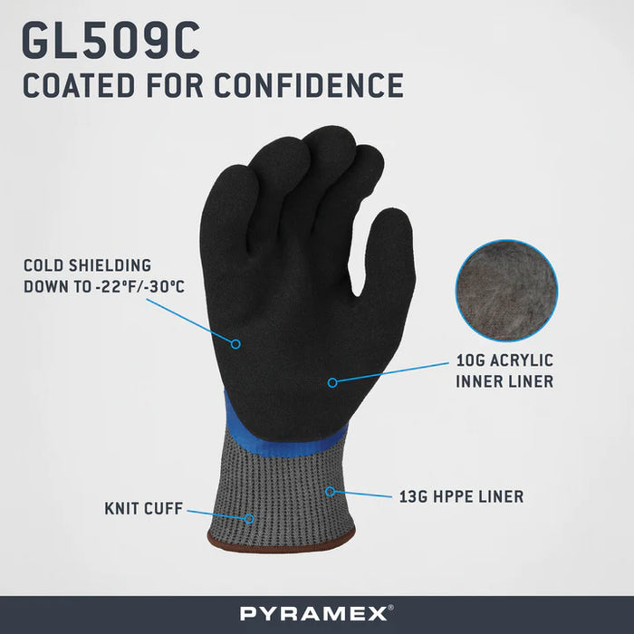 Insulated Double Dipped Sandy & Smooth Latex, 13G HPPE Liner,  ANSI/ISEA 105 Cut Level A6