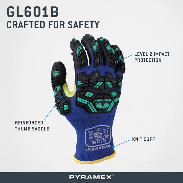 15g Liner, Micro‑Foam Nitrile Grip, Level 2 Impact Protection, Reinforced Thumb Saddle, Touchscreen Capable, Vend‑Packed