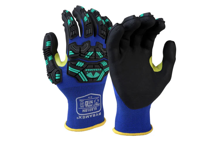 15g Liner, Micro‑Foam Nitrile Grip, Level 2 Impact Protection, Reinforced Thumb Saddle, Touchscreen Capable, Vend‑Packed