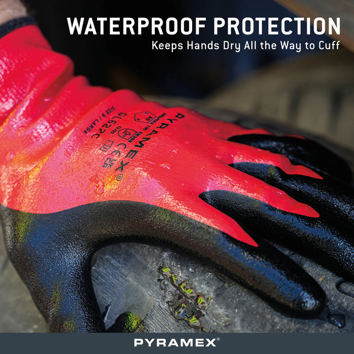 18g HPPE Blended Liner, Double-Dipped Nitrile, Waterproof Cuff, Touchscreen Capability, ANSI/ISEA 105 Cut Level A5