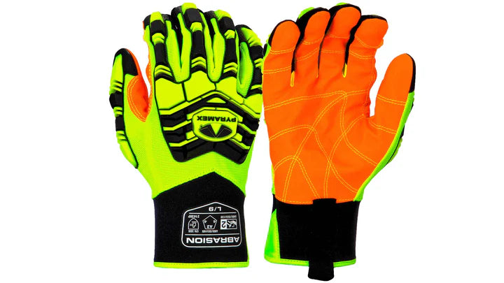 PVC Palm, for Enhanced Grip w/Mesh Stretch Fabric Back,  TPR Impact Protection on Thumb, Fingers & Knuckles, ANSI/ISEA 105 Cut Level A2