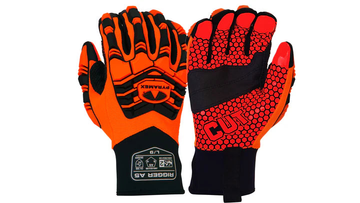 Synthetic Leather Palm w/Silicone for Outstanding Grip, PVA Patch, Mesh Stretch Fabric Back, TPR Impact Protection, ANSI/ISEA 105 Cut Level A5