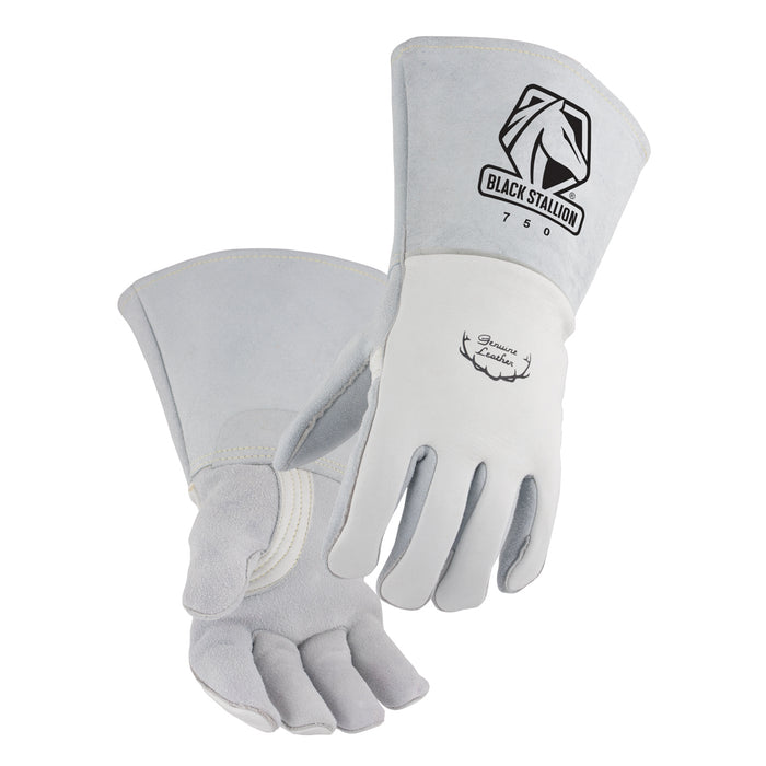 Pearl White Elkskin Stick Glove w/ Nomex® Lined Back