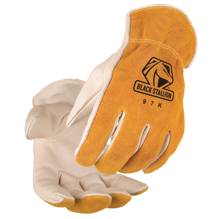 Versatile Grain Cowhide Palm Drivers Glove