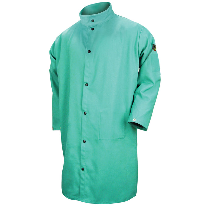 9 oz. Flame Resistant Cotton Shop Coat, Green, 42"