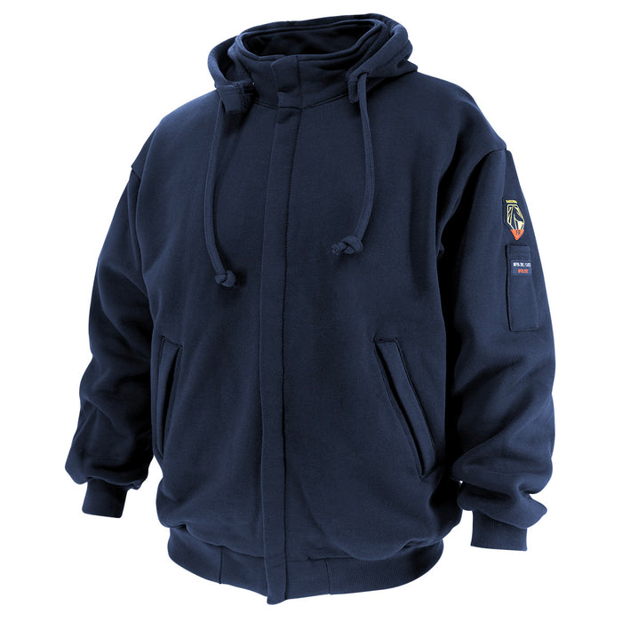 12 oz. AR/FR Cotton Full-Zip Hooded Sweatshirt, Navy