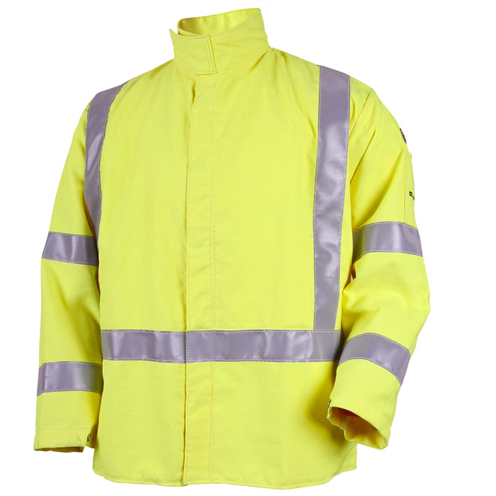 9 oz. Hi-Vis Lime Class 3 High-Performance FR Welding Jacket