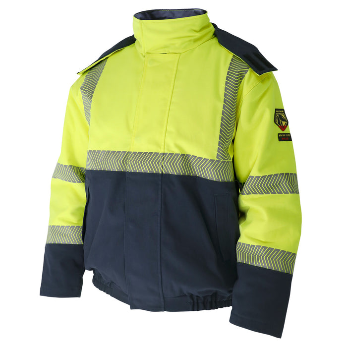 Hi-Vis Class 3 AR/FR Canvas Duck Insulated Bomber Jacket