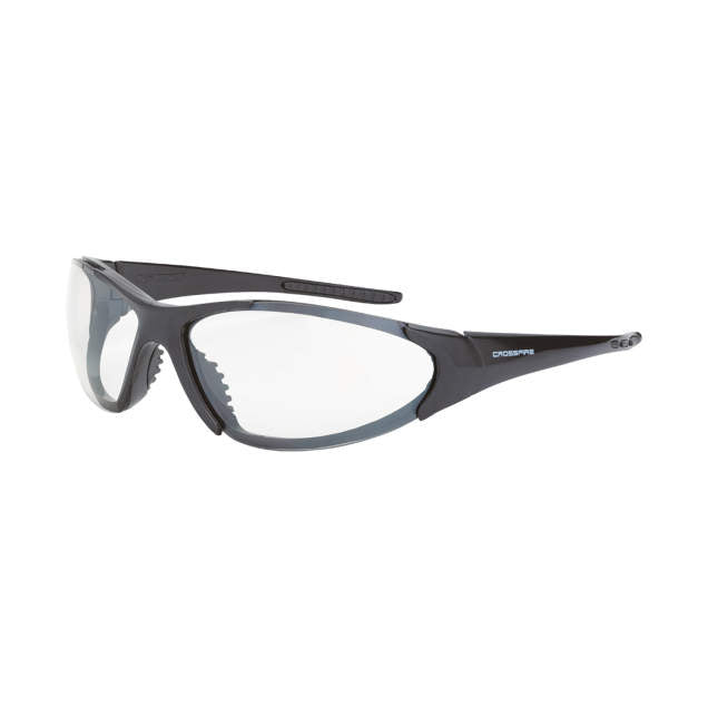 Crossfire Core Premium Safety Eyewear, Shiny Pearl Gray Frame, Clear Anti-Fog Lens