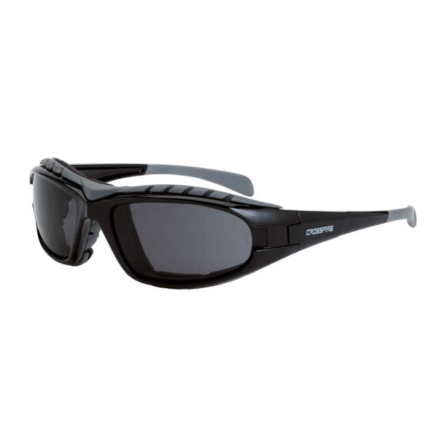 Crossfire Diamondback Foam Lined Safety Eyewear, Black Frame, Anti-Fog Lens