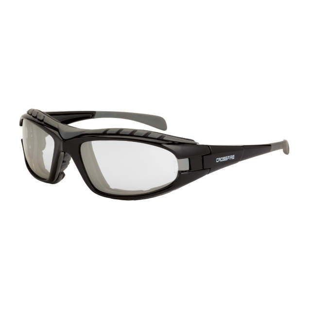 Crossfire Diamondback Foam Lined Safety Eyewear, Black Frame, Anti-Fog Lens