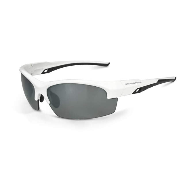 Crossfire Crucible Premium Safety Eyewear, White Frame, Silver Mirror Polarized Lens